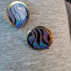 Laurel Burch Vtg. Earrings lilies for les